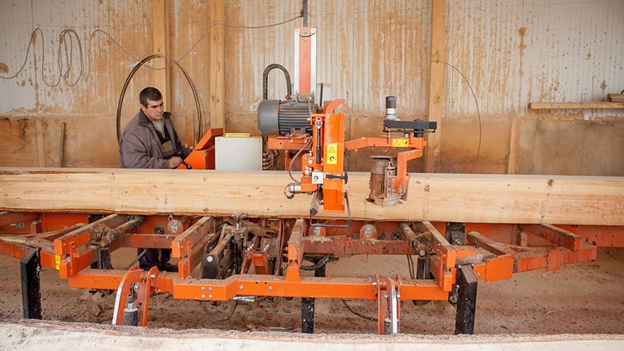 With the help of sawmills the monastery mills logs from own forests