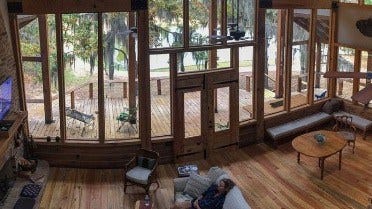 The timber framed house in Mississippi