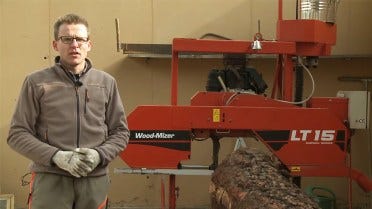 The Italian woodworker Marco Marcante with his Wood-Mizer LT15 sawmill
