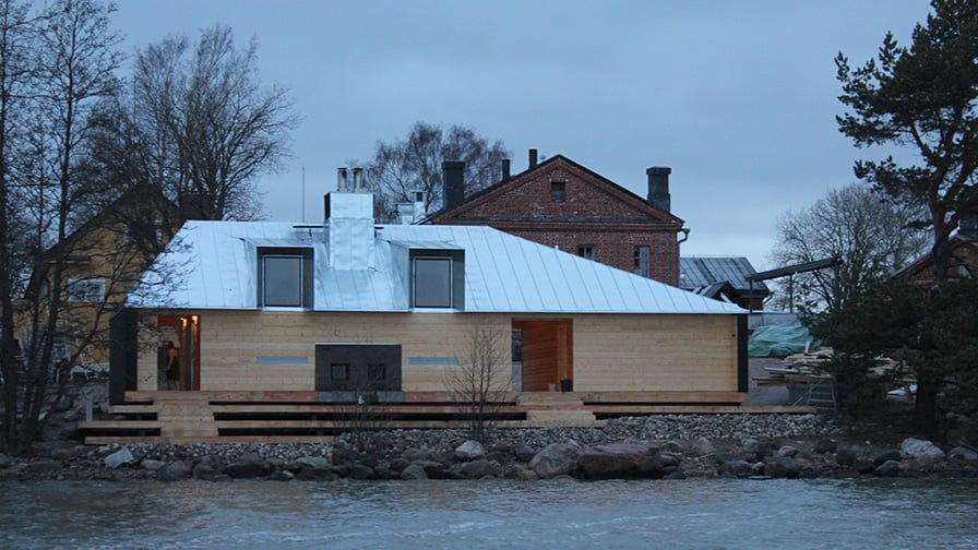 This is how a Finnish sauna on the island of Suomenlinna looks like